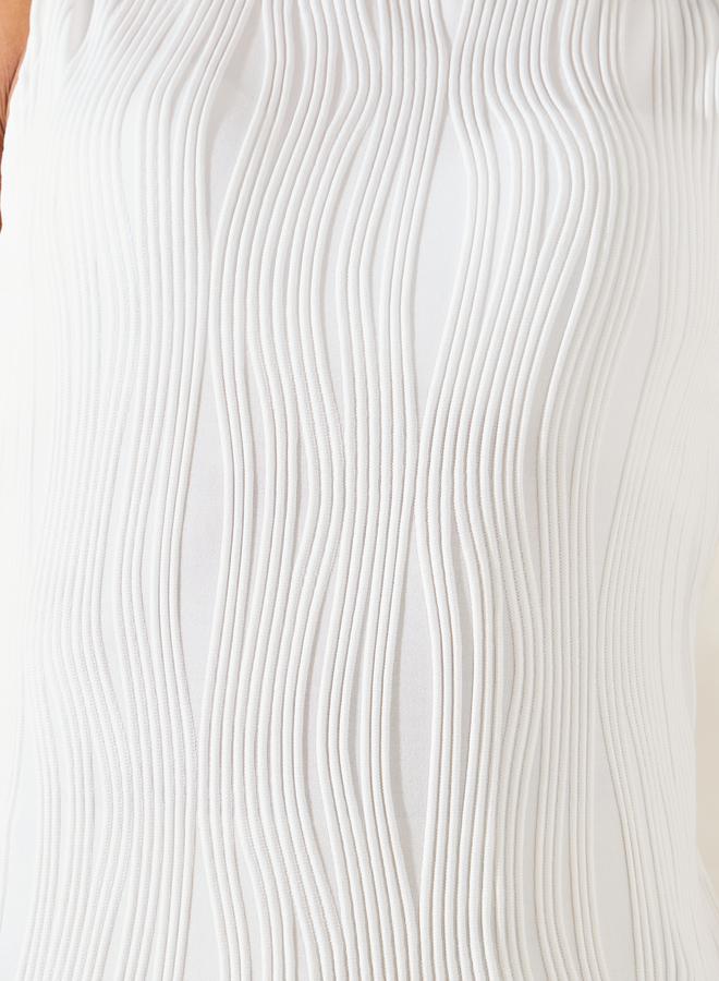 Styli Textured Knit High Neck Fitted Tank Top - Image 4